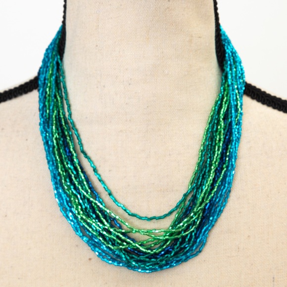 Boho metallic beaded strands Andrew Stone Himalayan Gems set of 8 layered look - Picture 2 of 16